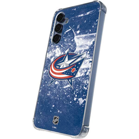 NHL Columbus Blue Jackets Frozen Galaxy A35 5G Clear Case